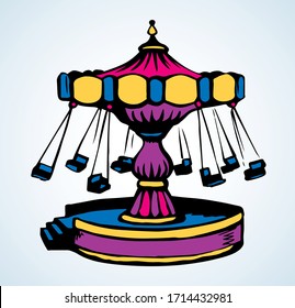 Trato carrusel. Símbolo de doodle vectorial