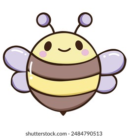 cute big round bumblebee kids character honey bee