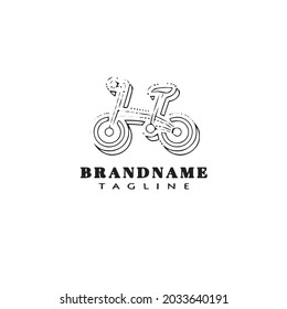 cute bike cartoon logo icon design template black modern isolated vector illustration