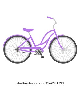 Cute bike on a white background. Vector illustration.