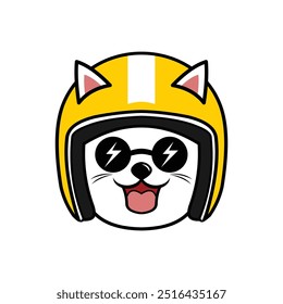 Cute Biker Cat, I made it on May 02, 2020, from a sketch on paper that I digitized in Adobe Illustrator with resolution 9060x9060Pixels