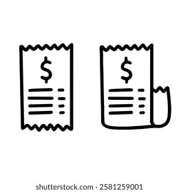 Cute bill paper icon vector illustration