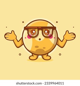 cute billiard ball character mascot with confused gesture isolated cartoon in flat style design