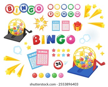 Cute bingo game illustration material set