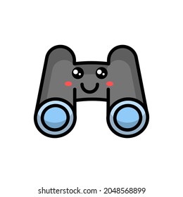 cute binoculars icon illustration vector graphic
