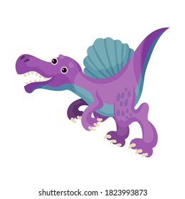 Cute Bipedal Dinosaur with Tail and Claws as Ancient Reptile Vector Illustration