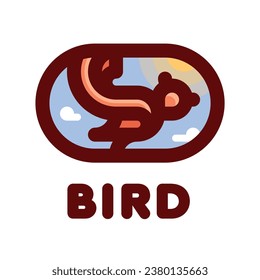 cute birad filled outline logo