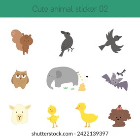 Cute Bird and Animal Sticker Set