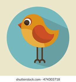 cute bird beautiful icon over beige background, Vector illustration eps10