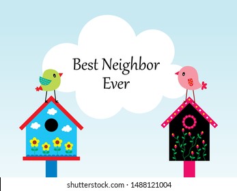 Cute Bird Best Neighbor Ever Vector