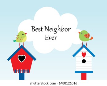 cute bird best neighbor ever vector