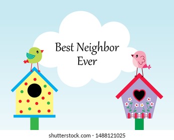 cute bird best neighbor ever vector
