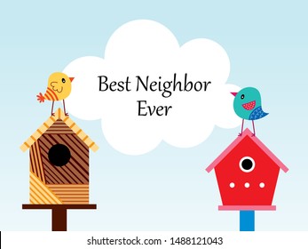 Cute Bird Best Neighbor Ever Vector