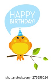 Cute bird with Birthday message
