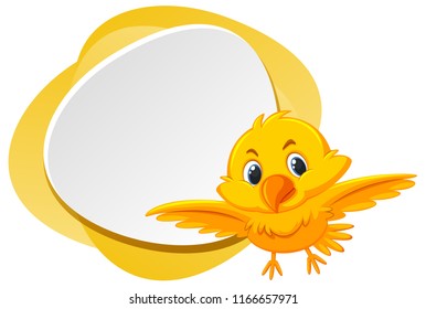 Ilustración de una plantilla de pájaro en blanco
