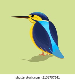 Cute Vogel mit blauen Federn einzeln auf Hintergrund für Postkarten, Banner, Poster. Trend-Illustration zur Tierwelt.