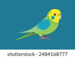 Cute bird budgerigar vector image illustration 