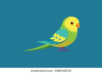 Cute bird budgerigar vector image illustration 