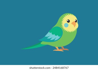 Cute bird budgerigar vector image illustration 