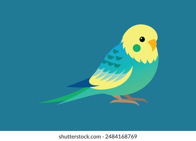 Cute bird budgerigar vector image illustration 