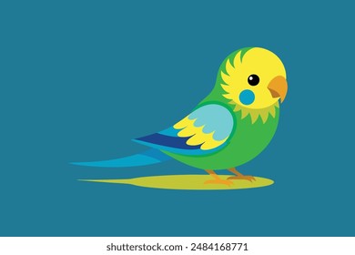 Cute bird budgerigar vector image illustration 