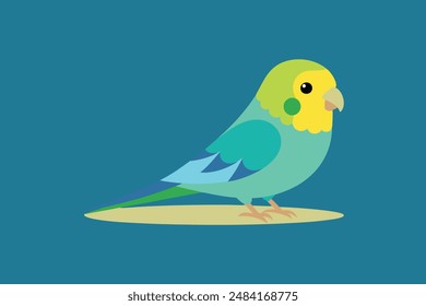 Cute bird budgerigar vector image illustration 