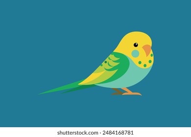 Cute bird budgerigar vector image illustration 