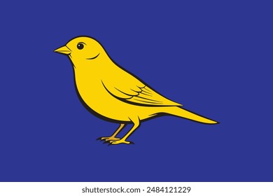 Cute bird canary vector image illustration