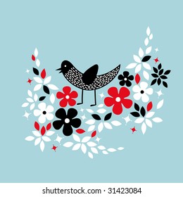 cute bird card design