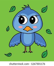Cute bird cartoon character