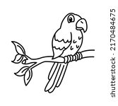 Cute bird cartoon coloring page illustration vector. For kids coloring book.