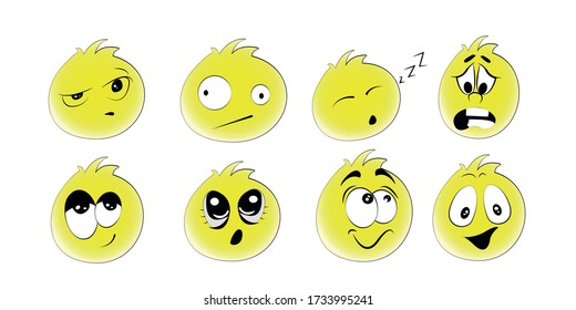 Cute bird cartoon vector illustration. cartoon bird character set with different poses and emotions isolated on white background