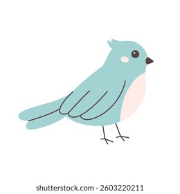 Cute bird character. Design for cards, fabric, wrapping, scrapbooking, wallpaper. Vector illustration in flat style