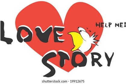 Cute Bird Character - isolated on white background : vector illustration