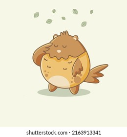 Cute Bird character with a salute