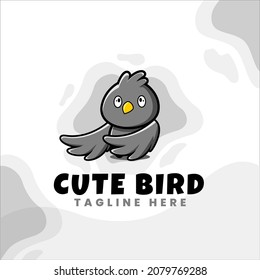 diseño vectorial de carácter de ave lindo