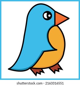 Cute Bird character vector EPS And Image
