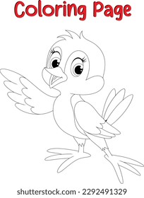 Cute bird coloring book isolated on white. coloring pages for kids