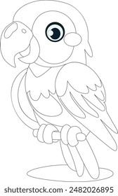 Cute bird coloring page for kids