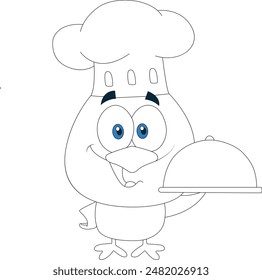 Cute bird coloring page for kids