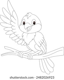 Cute bird coloring page for kids
