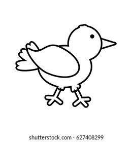cute bird comic icon outline