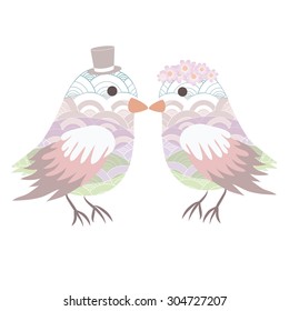 Cute bird couple