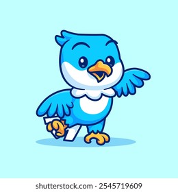 Cute Bird Dancing Cartoon Vector Icon Illustration. Animal 
Nature Icon Concept Isolated Premium Vector. Flat Cartoon 
Style 