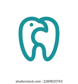 Cute bird dental line simple logo