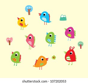 cute bird doodle