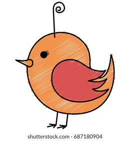 cute bird drawing icon