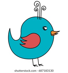 cute bird drawing icon