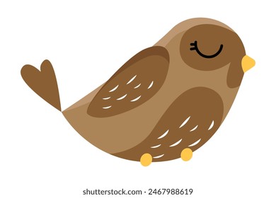 Cute Bird Flat Sticker Design