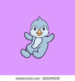Cute bird is flying. Animal cartoon concept isolated. Can used for t-shirt, greeting card, invitation card or mascot.